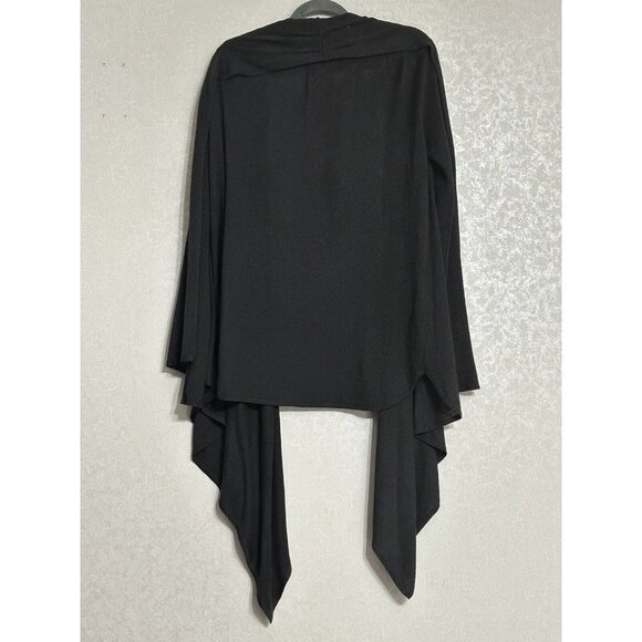Lululemon Black Long Sleeve Thumb Hole Wrap Draped Waterfall Open Cardigan Sz 10 - Picture 2 of 5
